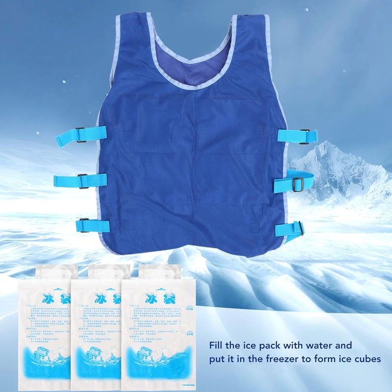 woobles Ice Vest for Men, Adjustable Cooling Vest with 12 Ice Bags, Durable Chinlon Nylon Heat Relief Cooling Cold Vest for Summer Outdoor Sports - Image 3